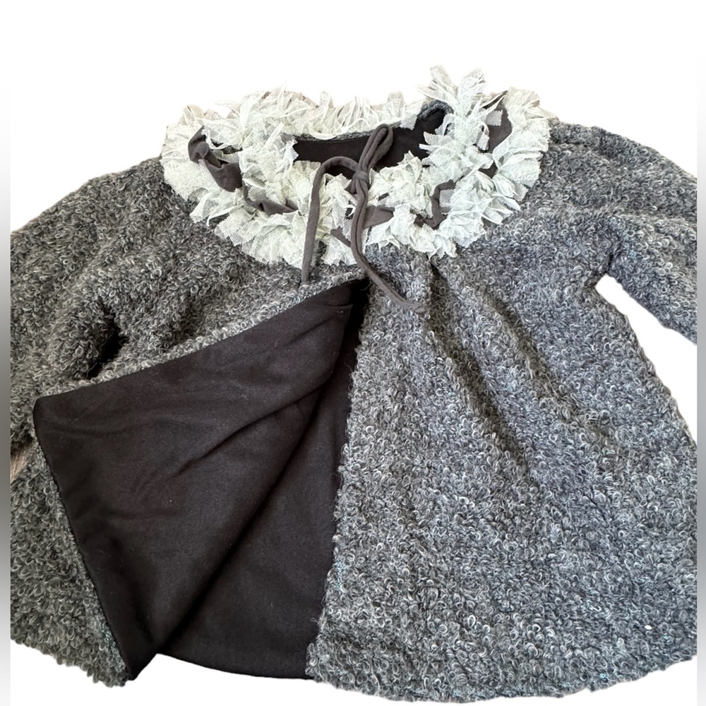 ISABELLA & CHLOE**Gray Fringe Neckline Sweater Jacket***12 Mo. $88